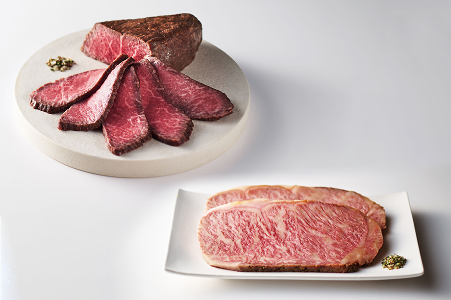 モモのブロック サーロインのスライス